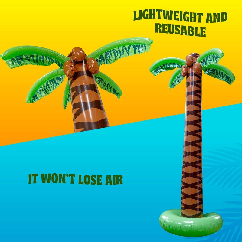 Kicko Inflatable Palm Tree, Pack of 2-66-Inch Giant Tropical Inflatable Trees - Hawaiian Party Decorations, Beach Luau, or Pool Decor - Fun Palm Tree Props for Birthday Parties and Outdoor Events - Image 4